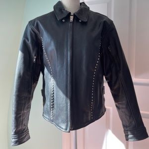 Women’s Black Leather Biker Jacket